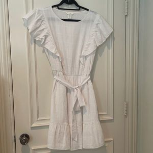 H&M Flutter Sleeve Dress in White